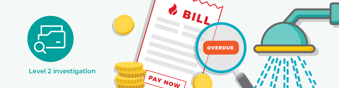 Graphic showing an overdue bill